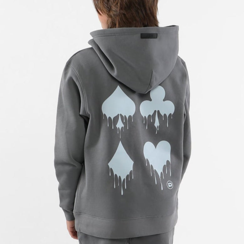 KING OF ACES HOODIE-CHARCOAL