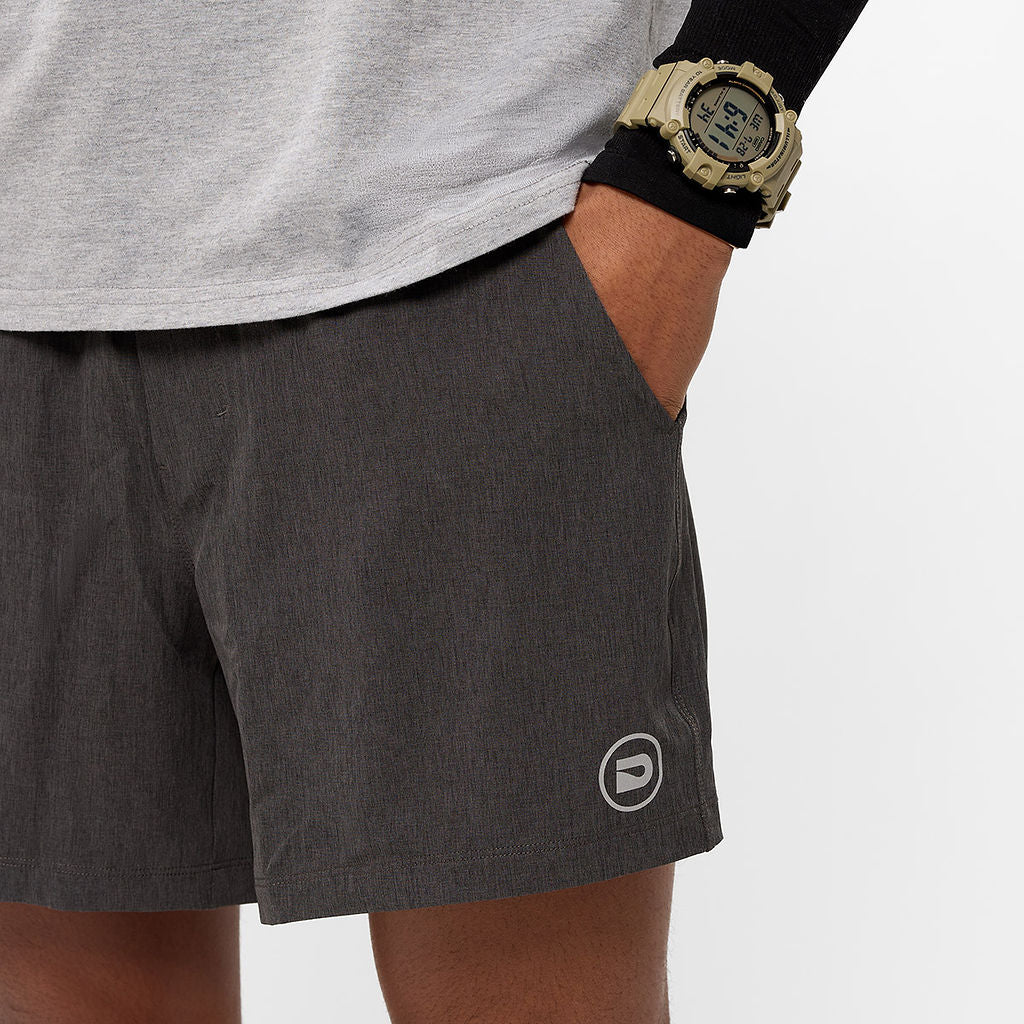 DRIP CORE TECH SHORTS - BLACK HEATHER