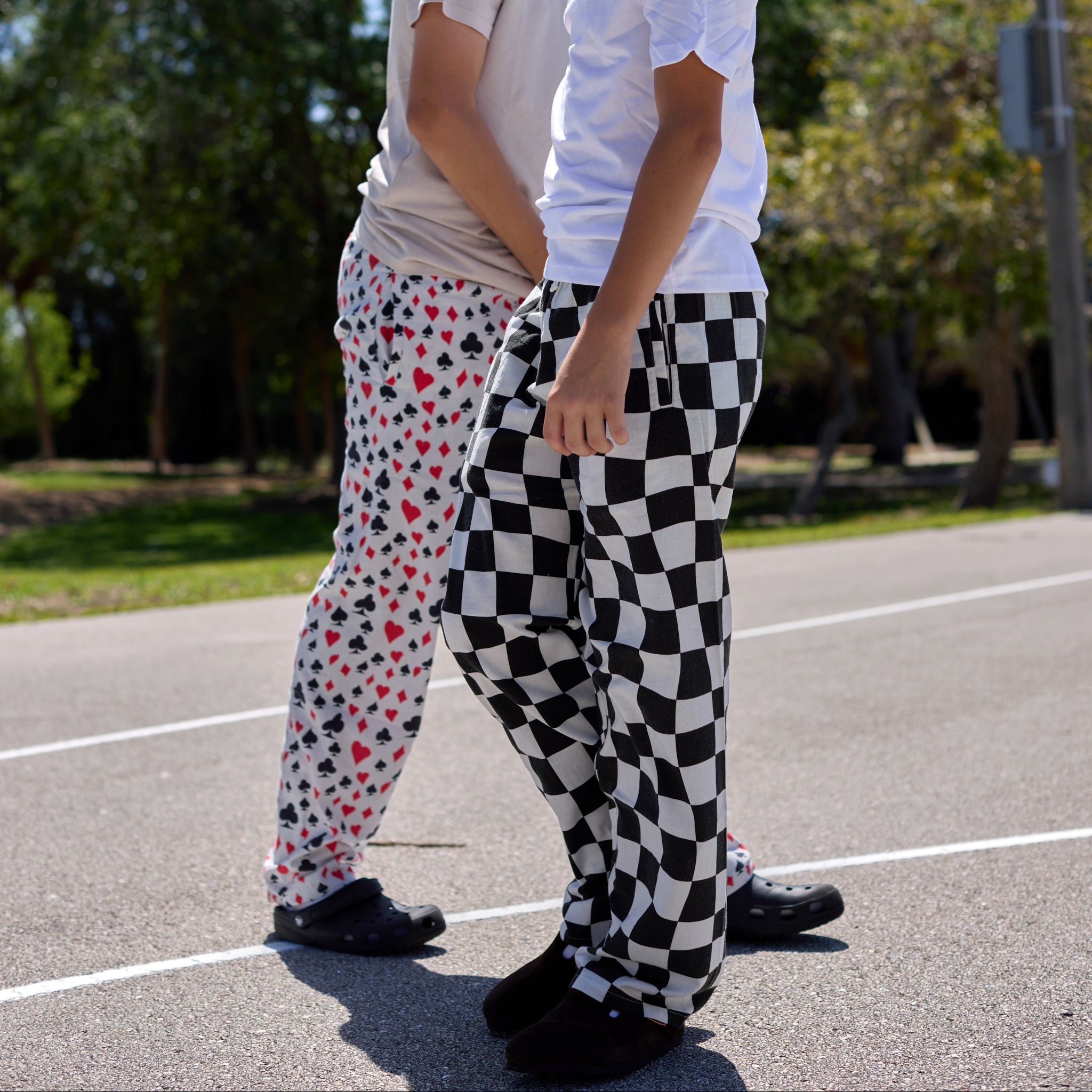 COZY LOUNGE PANTS -WAVY CHECKERBOARD