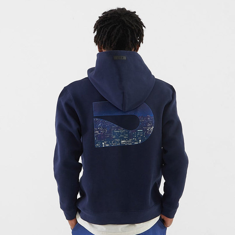 CITY LIGHTS GRAPHIC HOODIE-NAVY