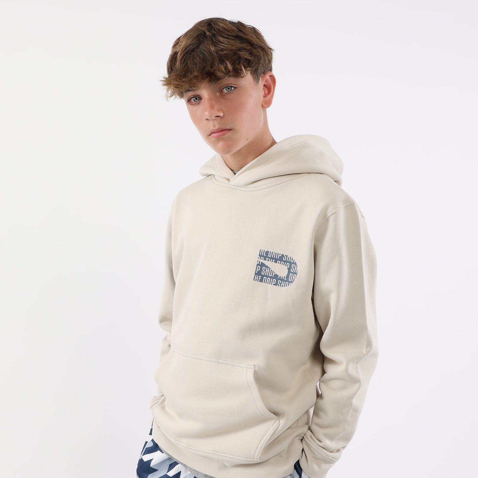 DRIP ICON HOODIE - BONE