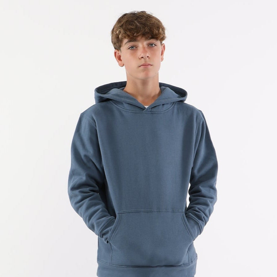 ROSE GARDEN GRAPHIC HOODIE-DENIM