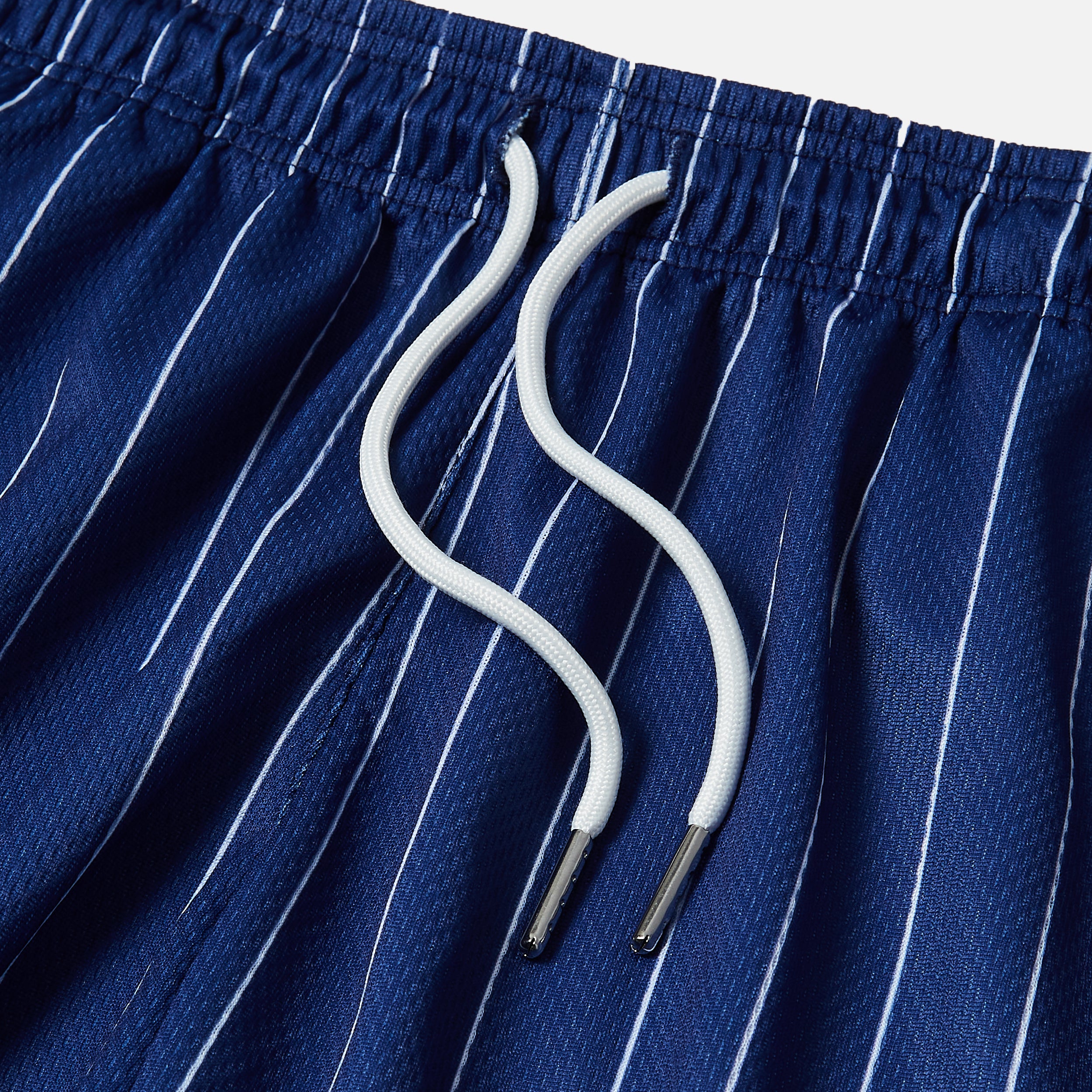 NAVY PINSTRIPE SHORTS