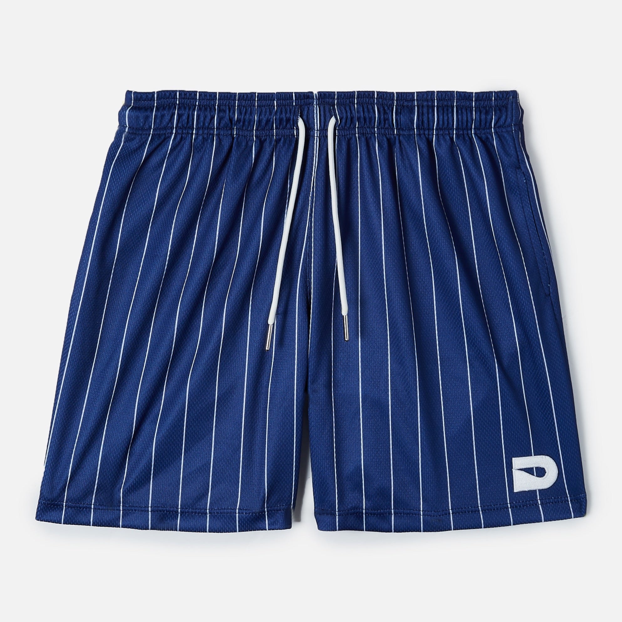 NAVY PINSTRIPE SHORTS